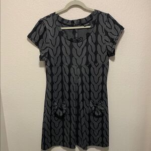 Enfocus Studio Gray Patterned Mini Dress
